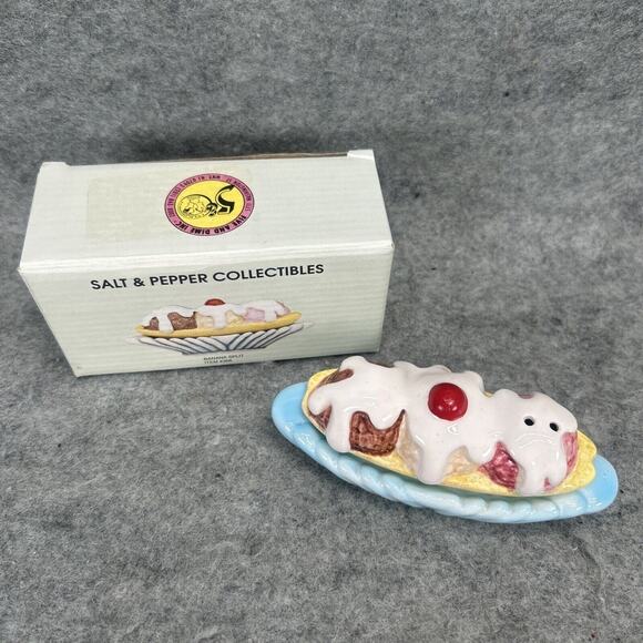 HTF Vintage Five & Dime Salt And Pepper Shakers “Banana Split” 1991 #368 NEW - Picture 3 of 8
